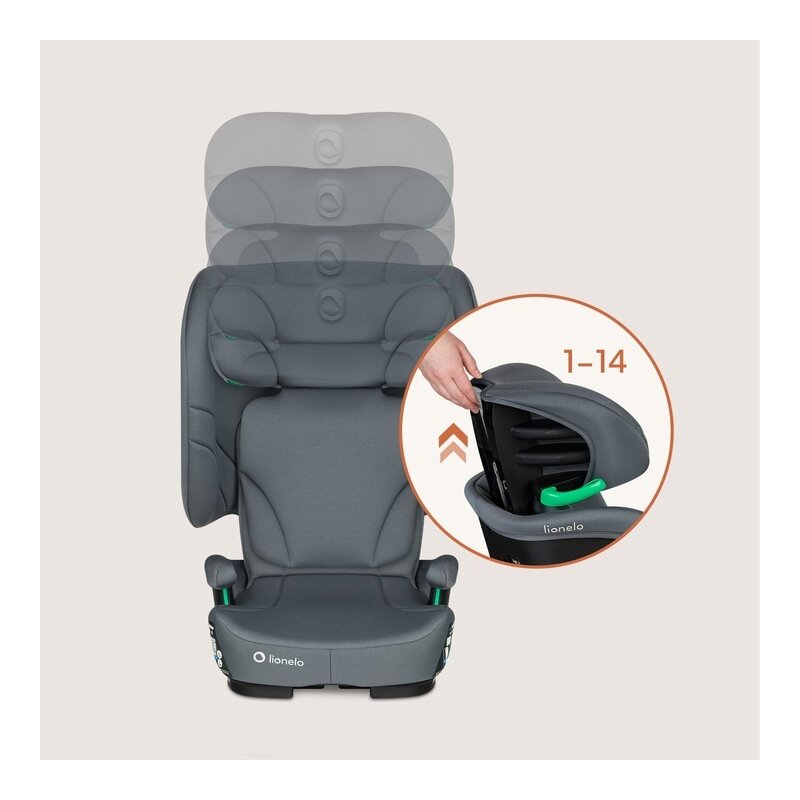 Scaun Auto Pliabil Lionelo Orin i-Size 100-150 cm Isofix Gri Grafit
