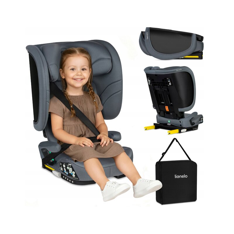 Scaun Auto Pliabil Lionelo Orin i-Size 100-150 cm Isofix Gri Grafit