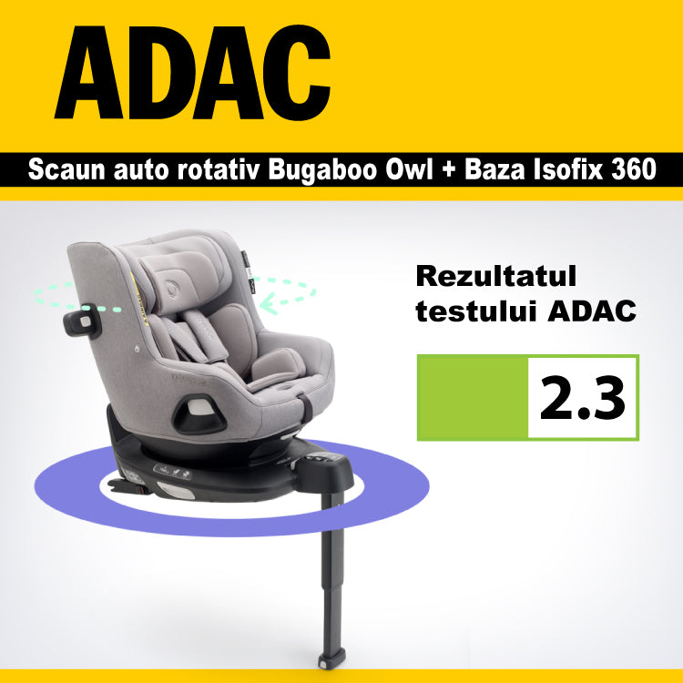 Scaun auto rotativ Bugaboo Owl Grey