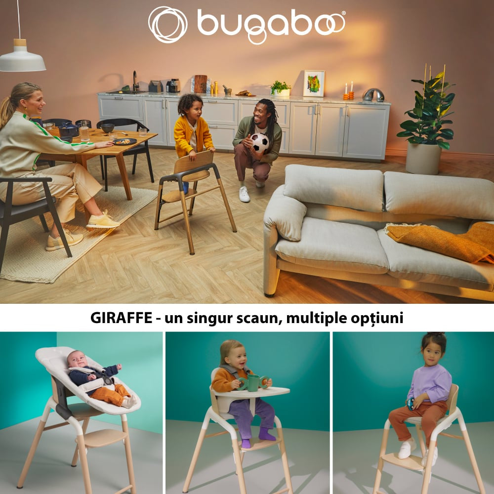 Scaun Bugaboo Giraffe Warm Wood Grey