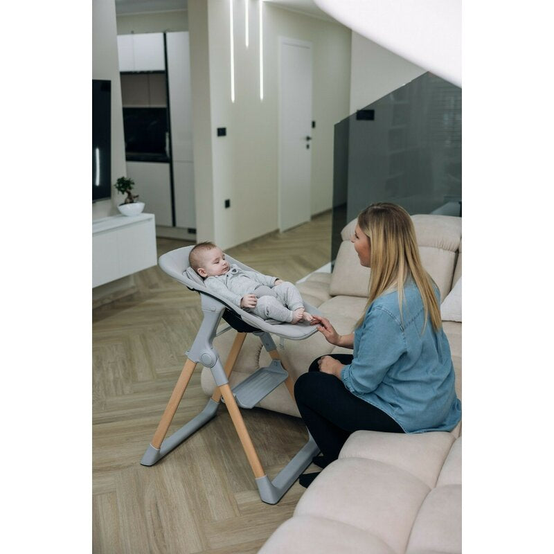 Scaun de masa 2 in 1, FreeON, Flexi Grow, Transformabil, Pliabil, Contine 2 accesorii, 0 luni +, Gri