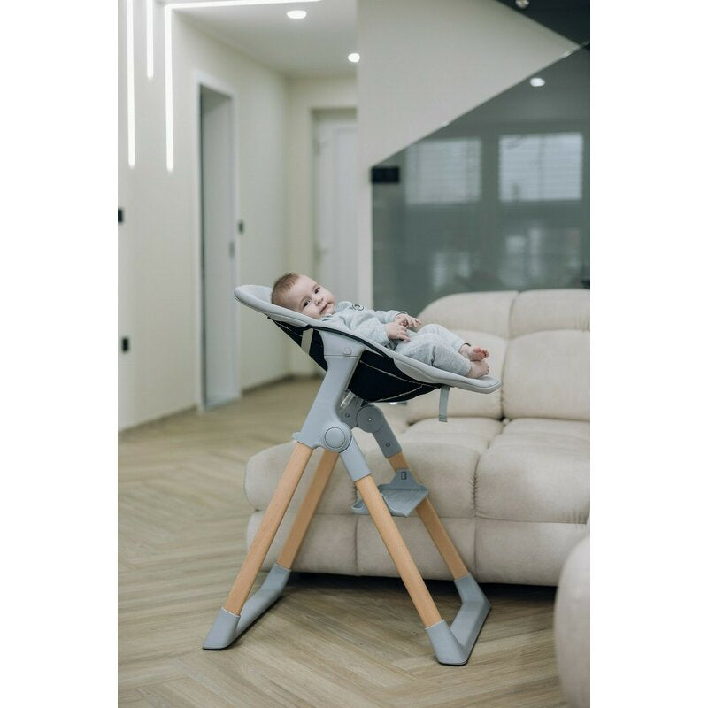 Scaun de masa 2 in 1, FreeON, Flexi Grow, Transformabil, Pliabil, Contine 2 accesorii, 0 luni +, Gri