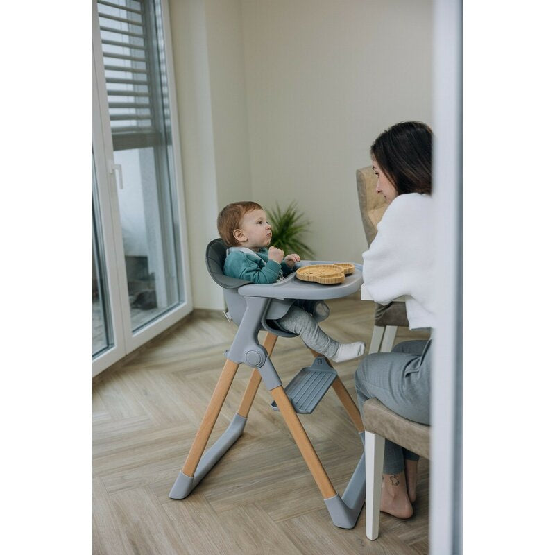 Scaun de masa 2 in 1, FreeON, Flexi Grow, Transformabil, Pliabil, Contine 2 accesorii, 0 luni +, Gri