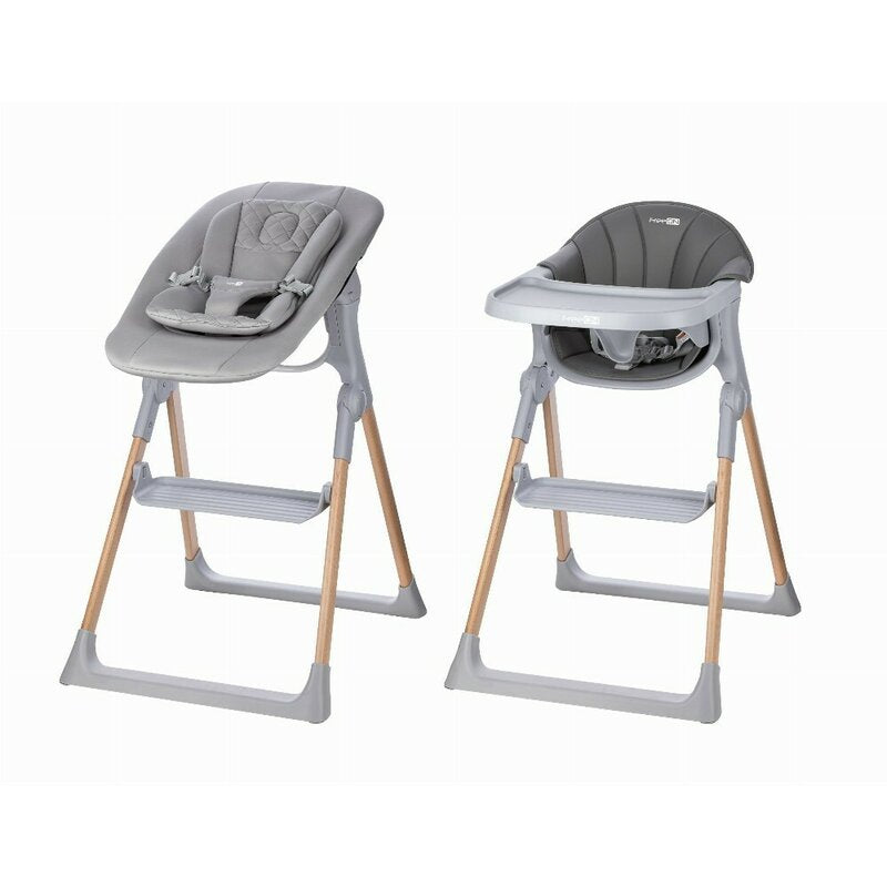 Scaun de masa 2 in 1, FreeON, Flexi Grow, Transformabil, Pliabil, Contine 2 accesorii, 0 luni +, Gri