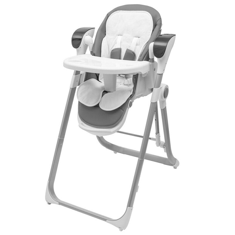 Scaun de masa 2 in 1, New Baby, Smart, Poate fi utilizat si ca leagan pentru copii, Cu telecomanda, Spatar reglabil in 4 pozitii, Cu 5 viteze de leganare, Cu melodii si jucarii, 0-36 luni, Grey