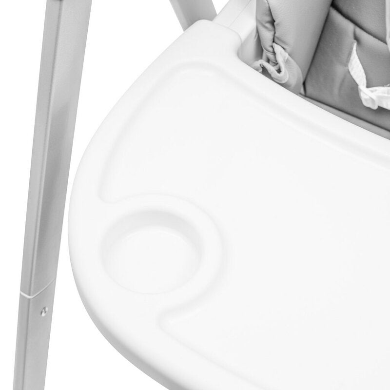 Scaun de masa 2 in 1, New Baby, Smart, Poate fi utilizat si ca leagan pentru copii, Cu telecomanda, Spatar reglabil in 4 pozitii, Cu 5 viteze de leganare, Cu melodii si jucarii, 0-36 luni, Grey