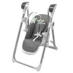 Scaun de masa 2 in 1, New Baby, Smart, Poate fi utilizat si ca leagan pentru copii, Cu telecomanda, Spatar reglabil in 4 pozitii, Cu 5 viteze de leganare, Cu melodii si jucarii, 0-36 luni, Grey