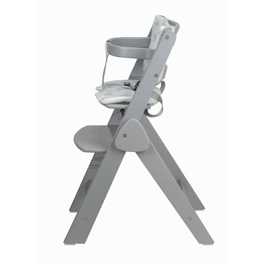 Scaun de masa, FreeON, Finny Fold, 6 luni - 15 Kg, Reglabil pe inaltime, Pernuta, Pliabil, Gray