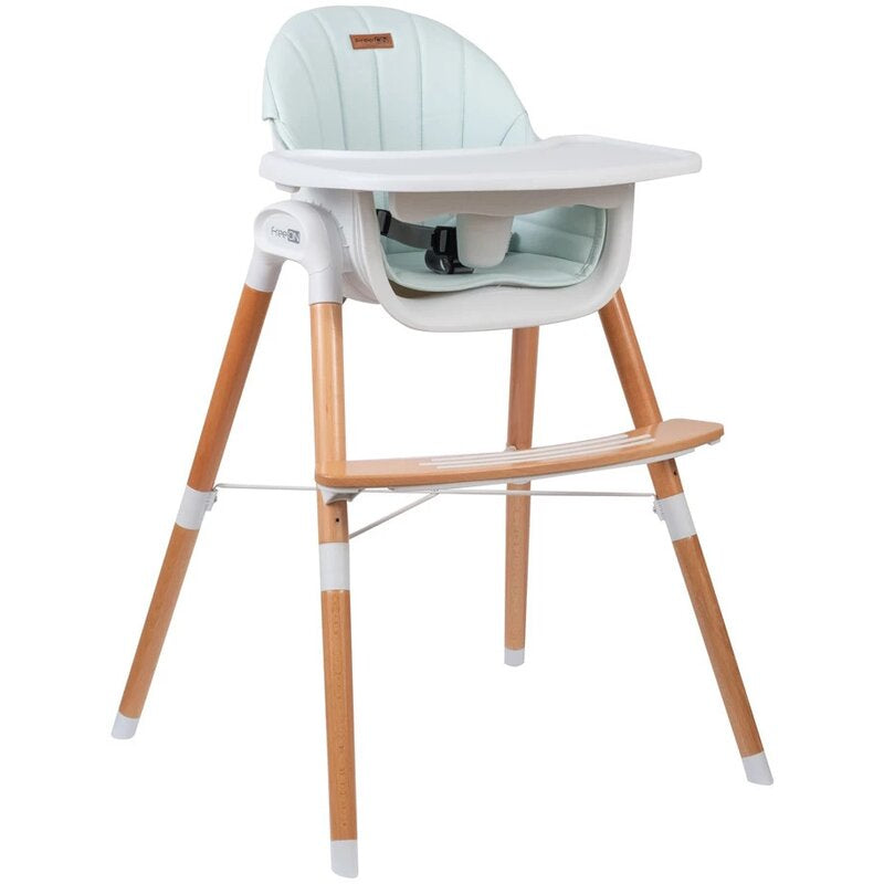 Scaun de masa, FreeON, Tin, 2 in 1 reglabil, Cu tavita si husa detasabile, Suport pentru picioare reglabil, Conform cu standardul european de securitate EN 14988:2017+A1:2020, Light Green