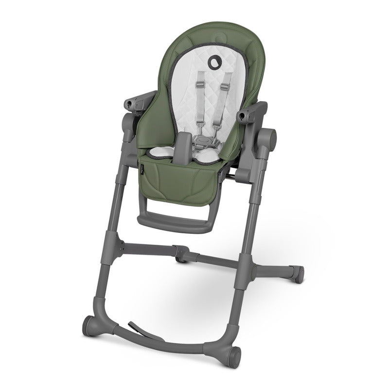 Scaun de masa, Lionelo, Cora Plus, Multifunctional, Reglabil in 4 pozitii pe inaltime, Spatar reglabil in 3 pozitii, Cu bara de jucarii, Pliabil, Conform cu standardul european de securitate EN14988, Verde