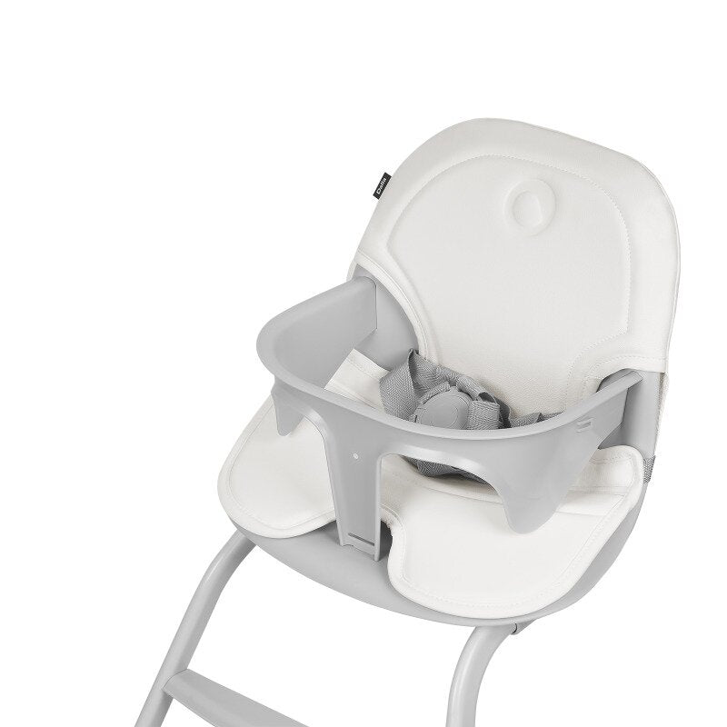 Scaun de masa, Lionelo, Dalia, 2 in 1, Transformabil, Cu 2 suporturi pentru picioare, Cu tavita detasabila, Sustine 60 kg, 6 luni+, Conform cu EN14988, Gri Stone