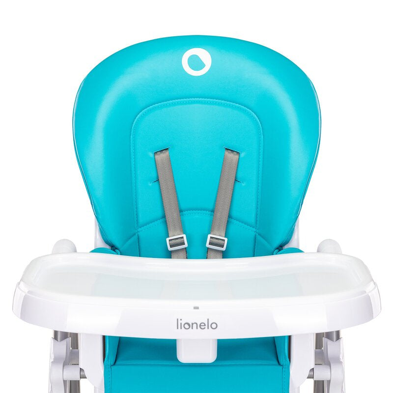 Scaun de masa, Lionelo, Linn Plus, Reglabil, 6 Pozitii pe inaltime, Spatar reglabil in 3 pozitii, Din metal, Conform cu standardul europeane de securitate EN14988, Turcoaz