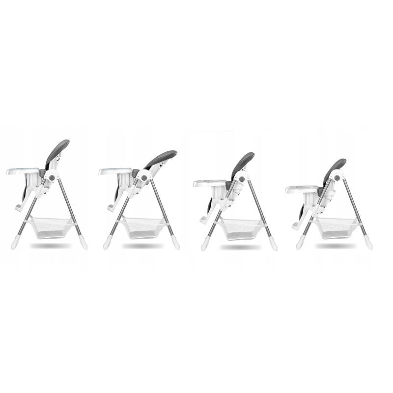 Scaun de masa, Lionelo, Linn Plus, Reglabil, 6 Pozitii pe inaltime, Spatar reglabil in 3 pozitii, Din metal, Conform cu standardul europeane de securitate EN14988, Gri