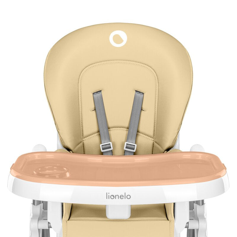 Scaun de masa, Lionelo, Linn Plus, Reglabil, 6 Pozitii pe inaltime, Spatar reglabil in 3 pozitii, Din metal, Conform cu standardul europeane de securitate EN14988, Bej
