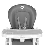 Scaun de masă Lionelo Linn Plus Gri – detaliu al tăvii duble