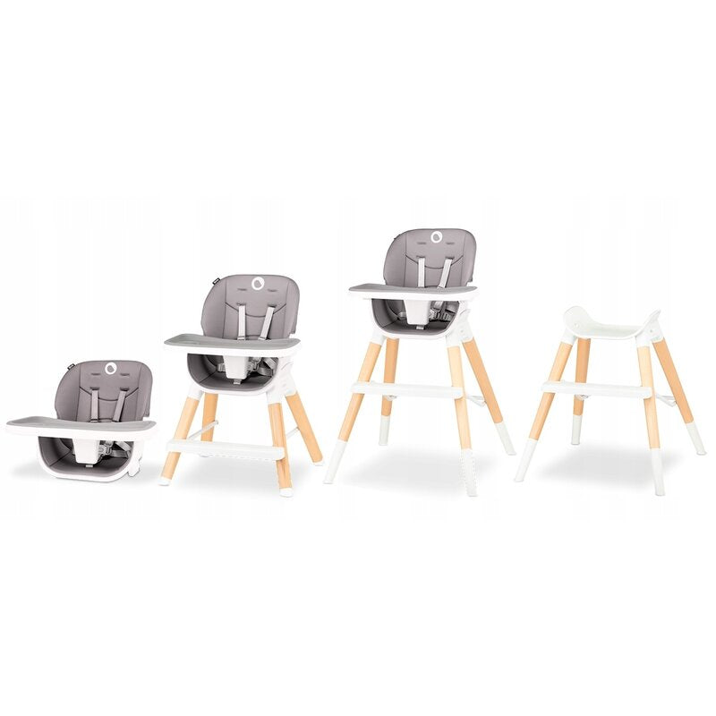 Scaun de masa, Lionelo, Mona, 4 in 1, Transformabil, Reglabil in inaltime in 3 pozitii, Conform cu standardele europene de securitate EN14988, EN16120, Stone