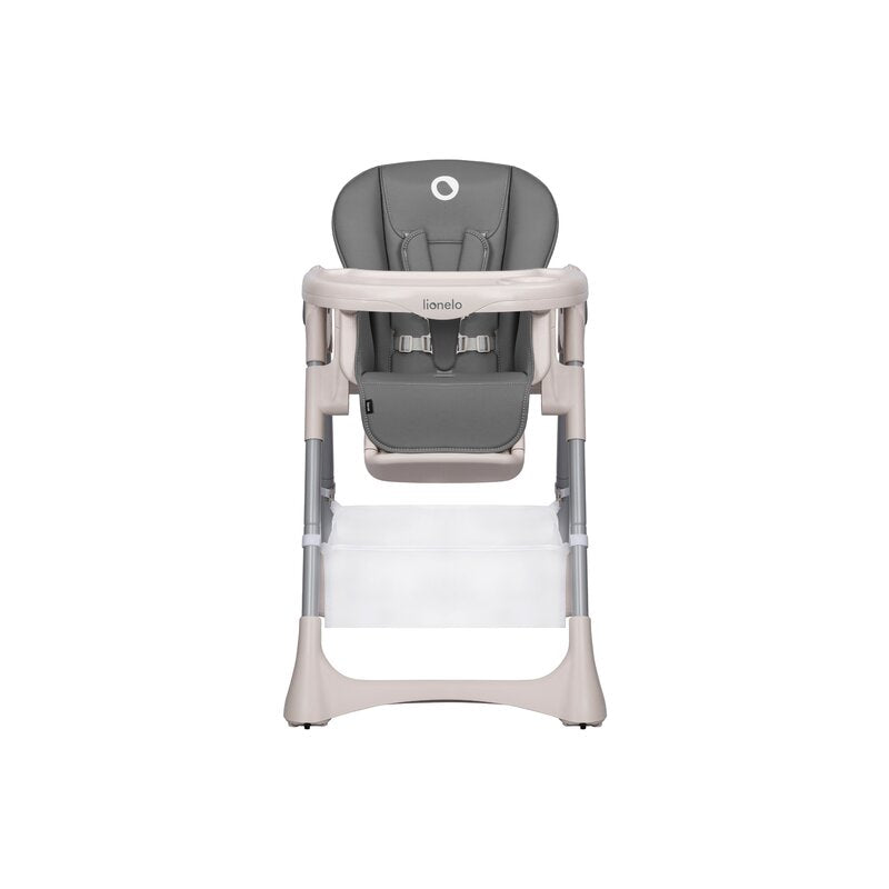 Scaun de masa, Lionelo, Zanna, Reglabil, 4 Pozitii pe inaltime, Spatar reglabil in 3 pozitii, Pliabil, din Metal, Conform cu standardul european de securitate EN14988, Gri