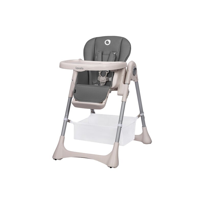 Scaun de masa, Lionelo, Zanna, Reglabil, 4 Pozitii pe inaltime, Spatar reglabil in 3 pozitii, Pliabil, din Metal, Conform cu standardul european de securitate EN14988, Gri