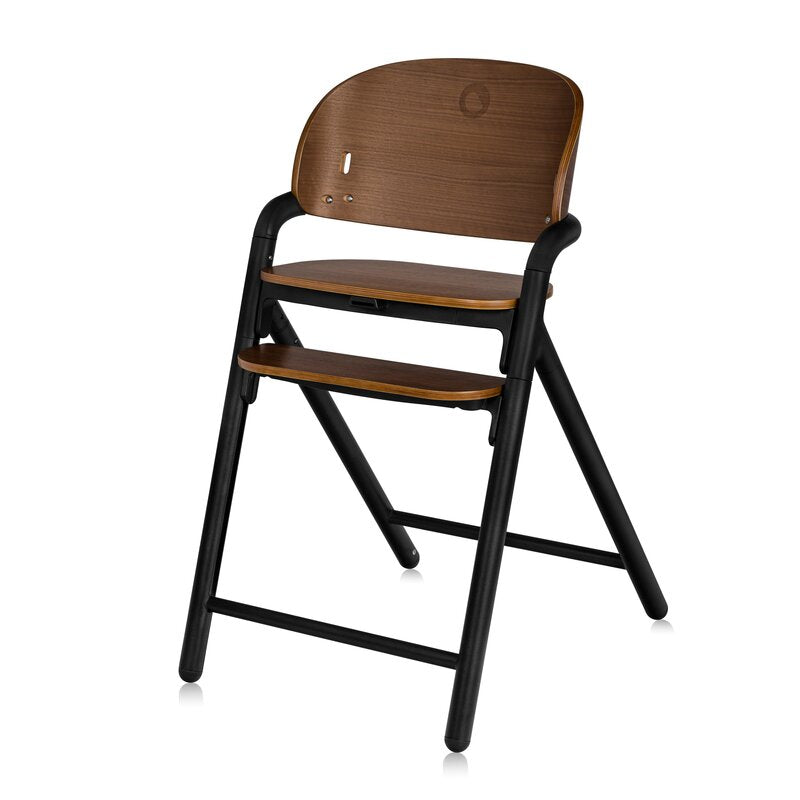 Scaun de masa multifunctional Celia, Lionelo, Din lemn de fag, 6 luni- adult, Reglabil pe inaltime, Husa impermeabila, Tavita silicon, Suport de picioare reglabil, Greutate maxima 90 Kg, Negru