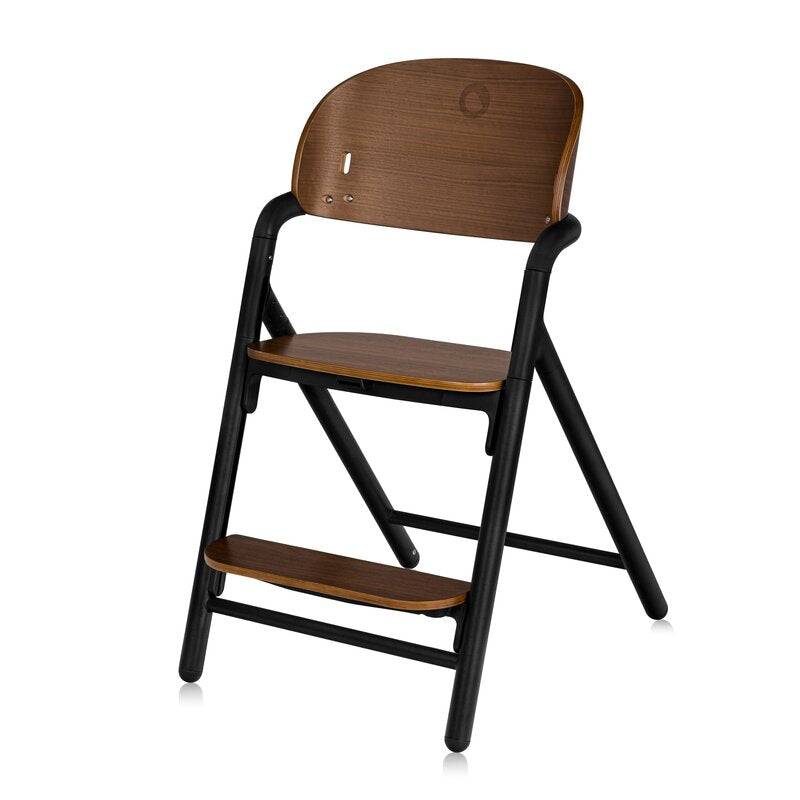 Scaun de masa multifunctional Celia, Lionelo, Din lemn de fag, 6 luni- adult, Reglabil pe inaltime, Husa impermeabila, Tavita silicon, Suport de picioare reglabil, Greutate maxima 90 Kg, Negru