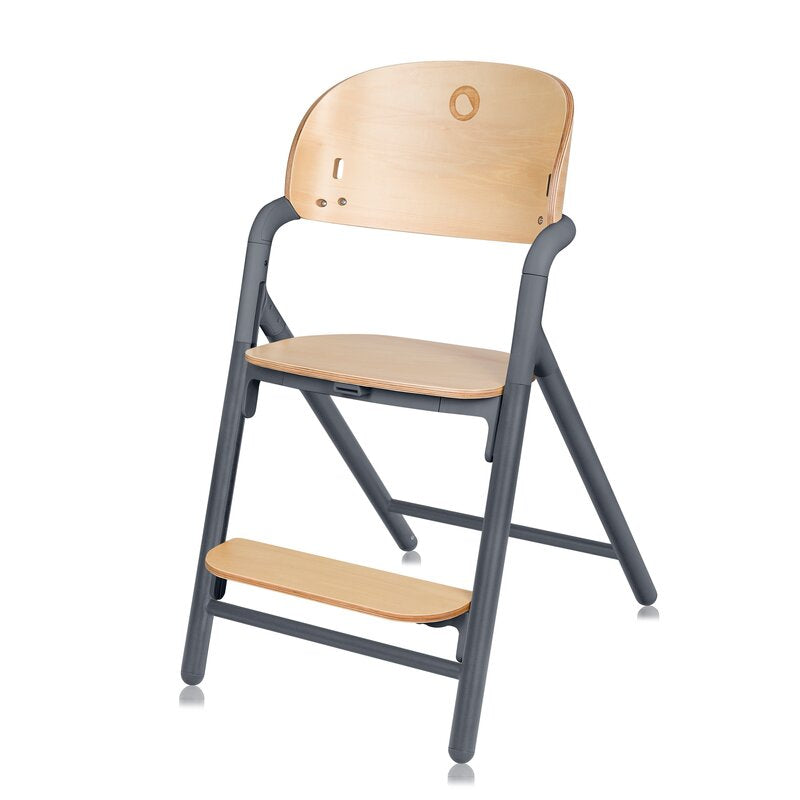 Scaun de masa multifunctional Celia, Lionelo, Din lemn de fag, 6 luni- adult, Reglabil pe inaltime, Spatar lat, Sezut ergonomic, Tavita silicon, Suport de picioare reglabil, Greutate maxima 90 Kg, Gri