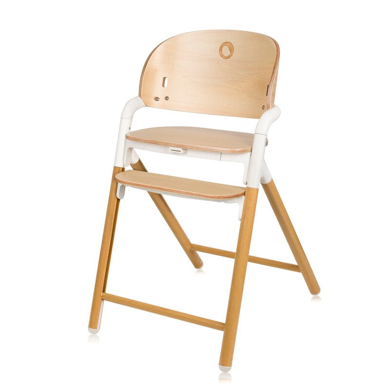 Scaun de masa multifunctional Celia, Lionelo, Din lemn de fag, 6 luni- adult, Reglabil pe inaltime, Spatar lat, Sezut ergonomic, Tavita silicon, Suport de picioare reglabil, Greutate maxima 90 Kg, Alb