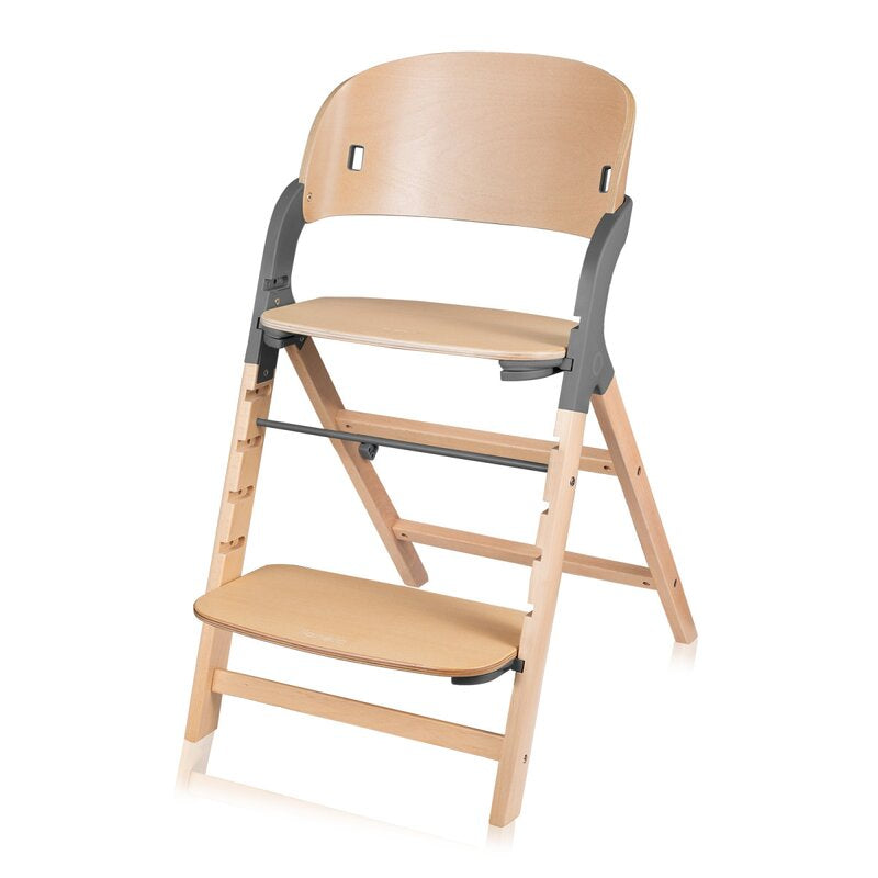 Scaun de masa multifunctional Megan, Lionelo, Din lemn de fag, 6 luni- adult, Reglabil pe inaltime, Husa impermeabila, Tavita silicon, Suport de picioare reglabil, Greutate maxima 110 Kg, Gri