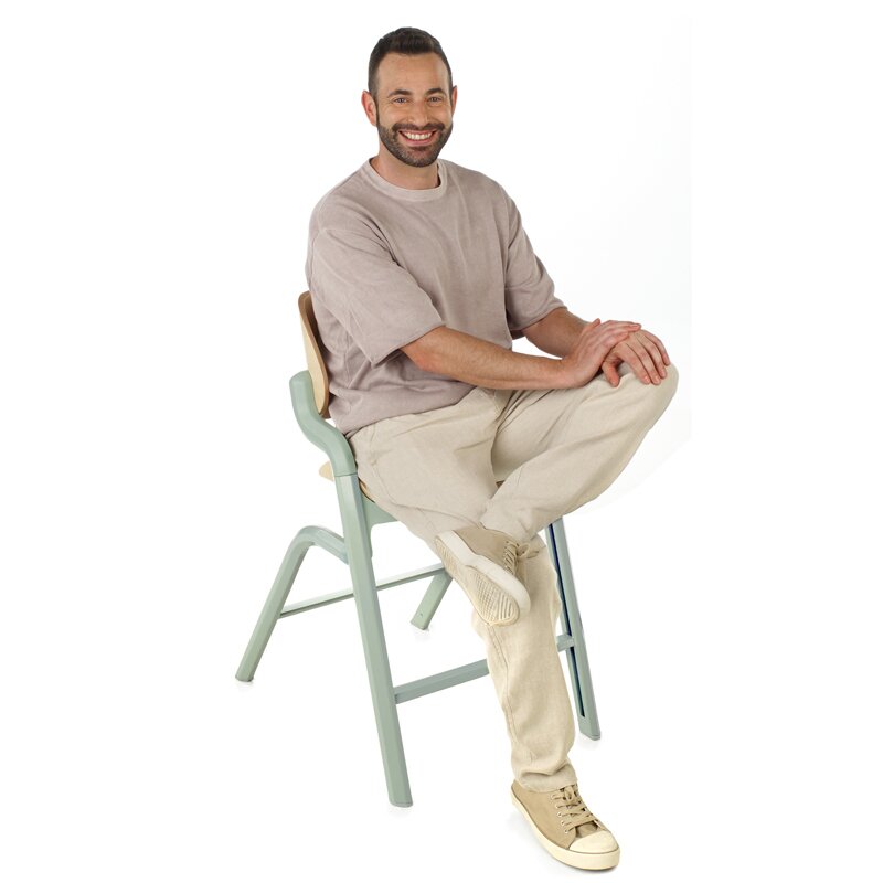 Scaun de masa multifunctional Noah, Jane, De la 6 luni la adult, Din lemn fag, Husa lavabila, Greutate maxima 100 Kg, Pale
