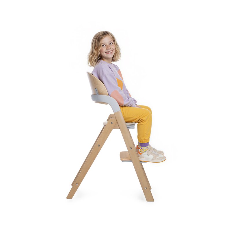 Scaun de masa multifunctional pliabil, Jane, Forest, De la 6 luni la adult, Din lemn fag, Greutate maxima 100 Kg