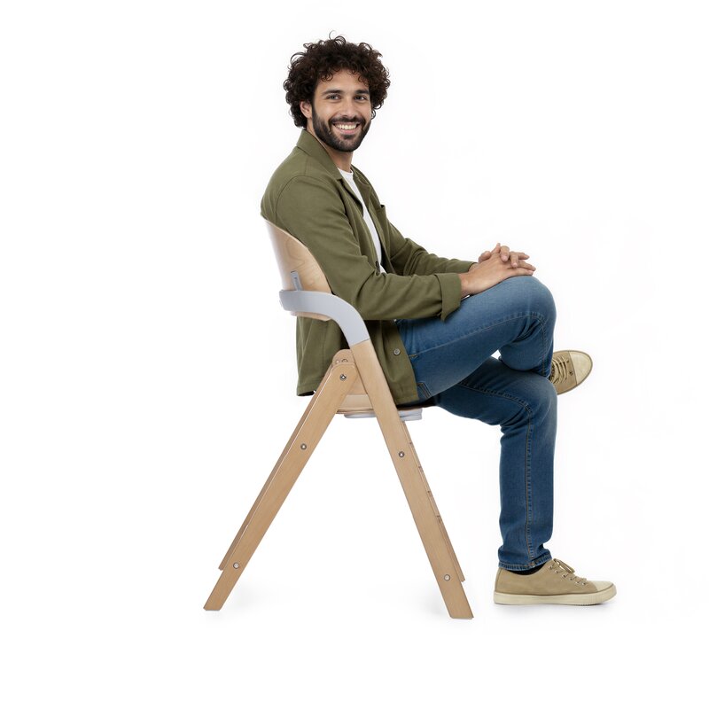 Scaun de masa multifunctional pliabil, Jane, Forest, De la 6 luni la adult, Din lemn fag, Greutate maxima 100 Kg