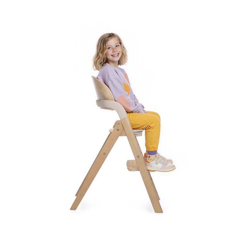 Scaun de masa multifunctional pliabil, Jane, Forest, De la 6 luni la adult, Din lemn fag, Greutate maxima 100 Kg, Sage