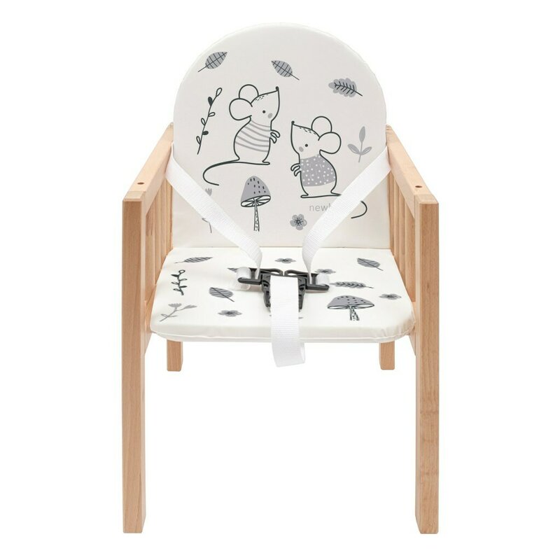 Scaun de masa New Baby Jerry, Natur – vedere frontală a scaunului jos