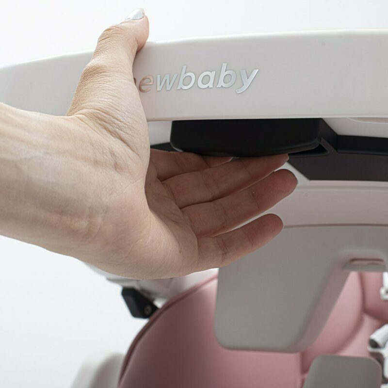 Scaun de masa New Baby Muka, Roz prafuit – mecanismul de demontare a tăvii