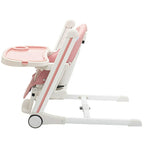 Scaun de masa New Baby Muka, Roz prafuit – vedere laterală în poziție coborâtă
