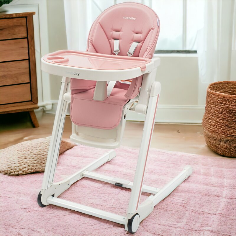 Scaun de Masa New Baby Muka Reglabil Pliabil 6-36 Luni Dusty Pink