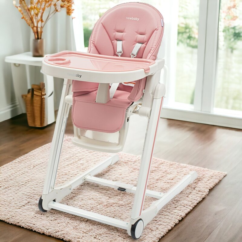 Scaun de Masa New Baby Muka Reglabil Pliabil 6-36 Luni Dusty Pink
