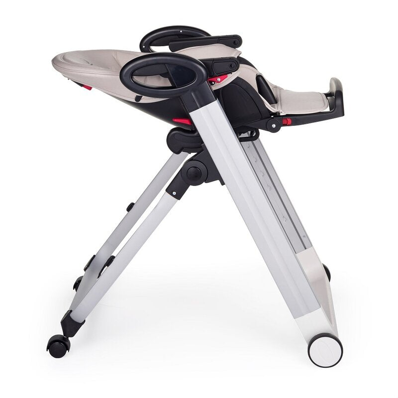 Scaun de masa, Petite&Mars, Tasty, Multifunctional, Pana la 15 kg, Reglabil pe inaltime in 7 pozitii, Spatar reglabil pana la 175 grade, Suport picioare si tavita reglabile, Cu roti, Aluminiu, Jasmine Honey