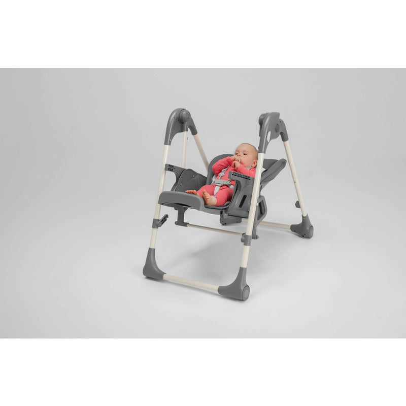 Scaun de masa si balansoar, Lionelo, Laurice, 2 in 1, Transformabil, Multifunctional, Inaltime si spatar reglabile, Cu melodii de leagan, 0 luni+, Conform cu standardele europene de securitate EN 14988, EN 16120, Verde