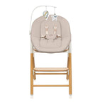 Set 4 in 1 balansoar si scaun de masa Lionelo Celia, Alb/Natural - imagine 6