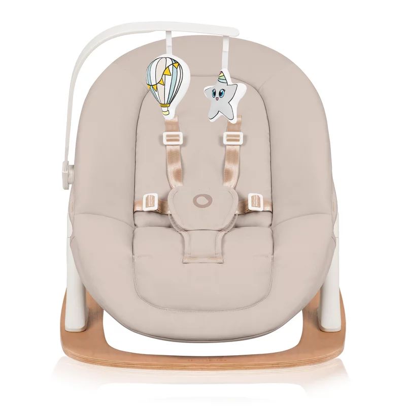 Set 4 in 1 balansoar si scaun de masa Lionelo Celia, Alb/Natural - imagine 11