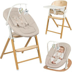 Set 4 in 1 balansoar si scaun de masa Lionelo Celia, Alb/Natural - imagine principala