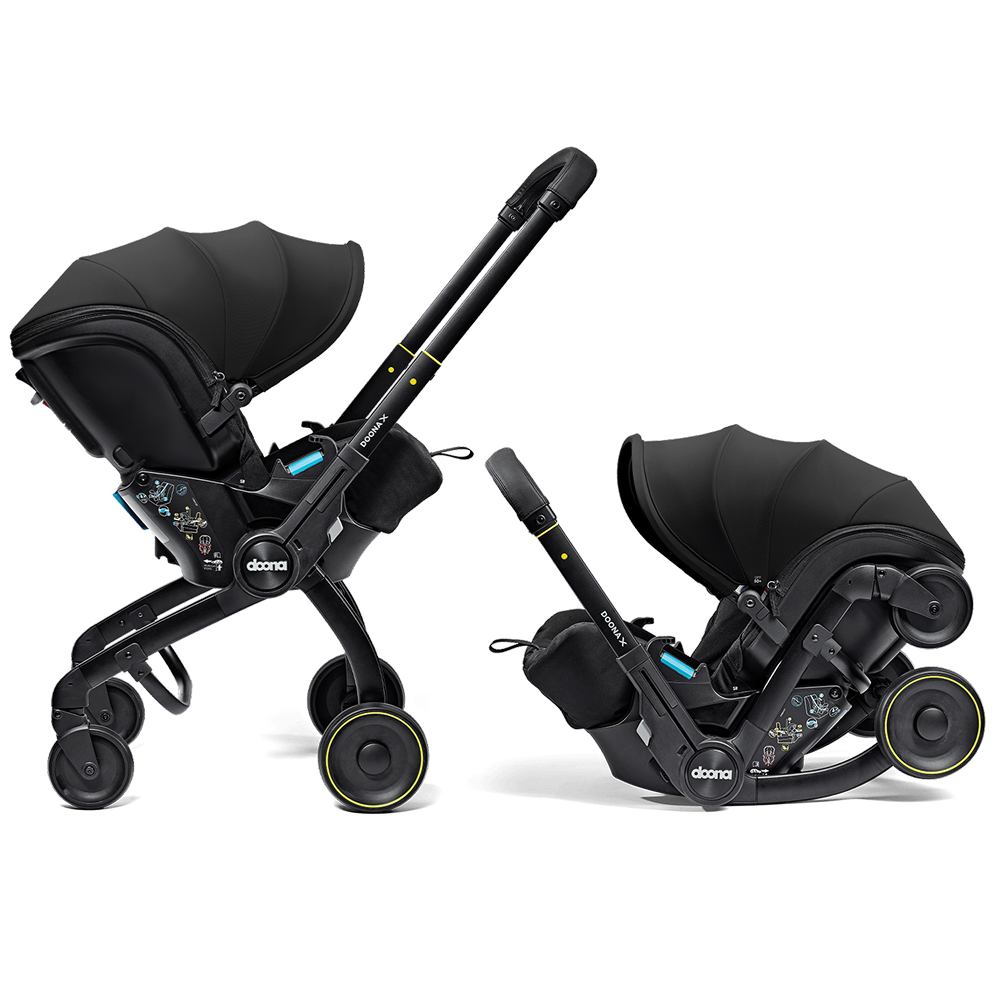 Scoică Auto Cărucior Doona X i-Size Nitro Black 2 în 1 - Transformare Rapidă