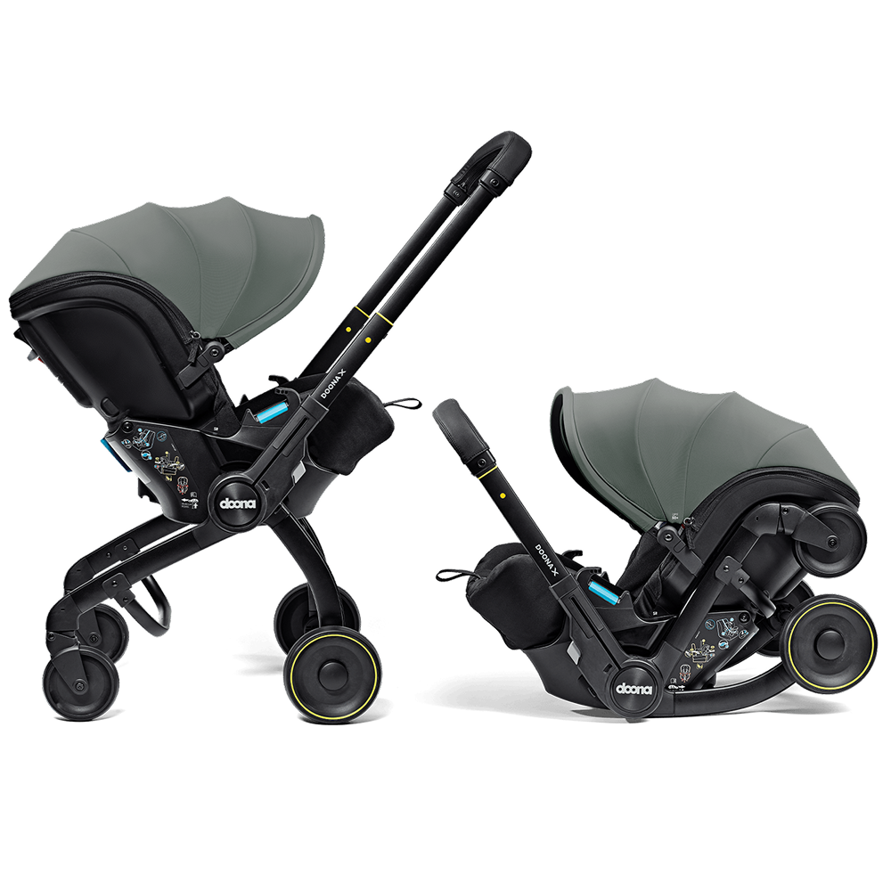 Scoică Auto Cărucior Doona X i-Size Slate Green 2 în 1 - Transformare Rapidă