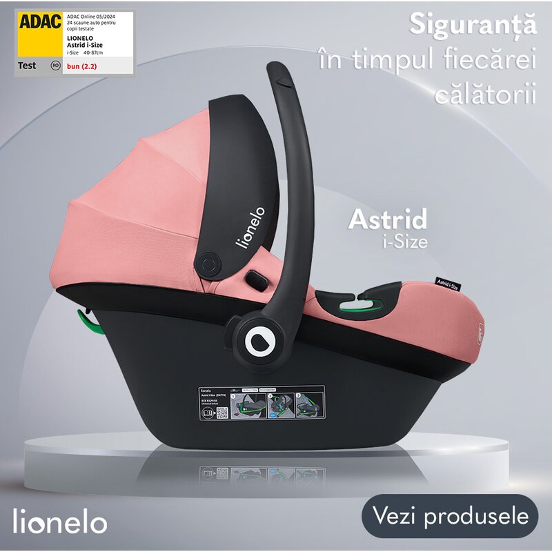 Scoica auto Lionelo Astrid i-Size Roz