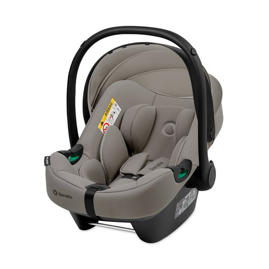 Scoica auto, Lionelo, i-Size Astrid, 0-13 Kg, 40-87 cm, Cu maner si capotina reglabile, Cu protectie laterala avansata, Salteluta confortabila, Testat ADAC, Conform cu standardul european de securitate R129, Taupe