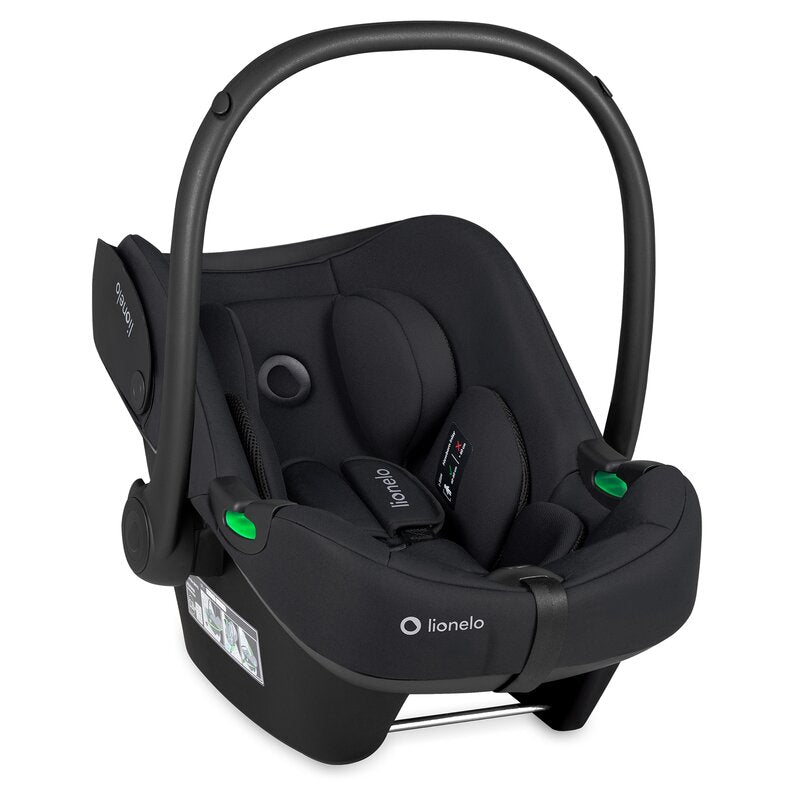 Scoica auto, Lionelo, i-Size Astrid, 0-13 Kg, 40-87 cm, Cu salteluta, Testat ADAC, Conform cu standardul european de securitate R129, Negru Onyx