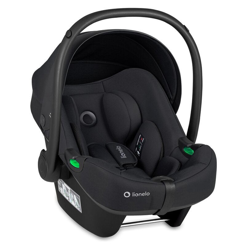 Scoica auto, Lionelo, i-Size Astrid, 0-13 Kg, 40-87 cm, Cu salteluta, Testat ADAC, Conform cu standardul european de securitate R129, Negru Onyx