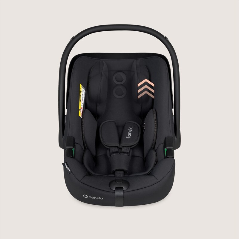 Scoica auto, Lionelo, i-Size Astrid, 0-13 Kg, 40-87 cm, Cu salteluta, Testat ADAC, Conform cu standardul european de securitate R129, Negru Onyx