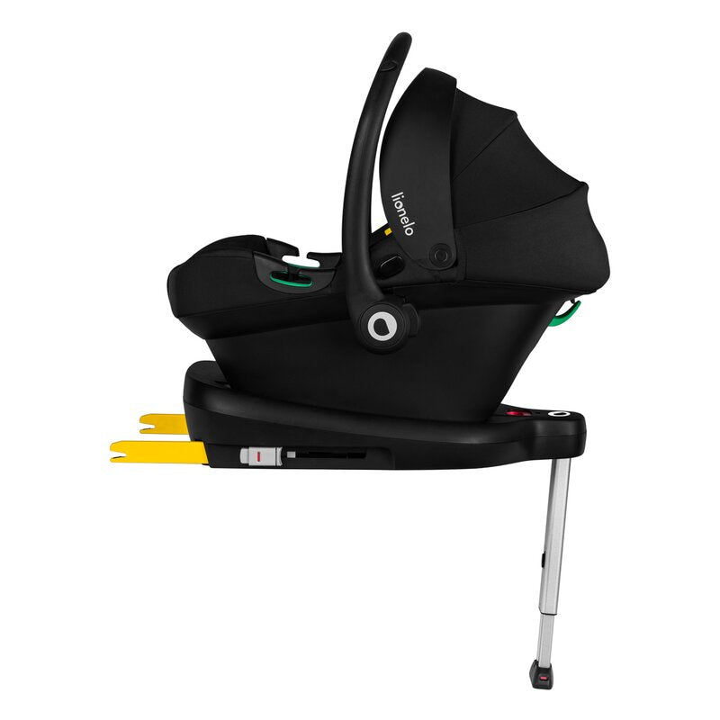 Scoica auto, Lionelo, i-Size Astrid, Include baza Isofix, 0-13 Kg, 40-87 cm, Cu maner si capotina reglabile, Cu protectie laterala avansata, Salteluta confortabila, Testat ADAC, Conform cu R129, Negru