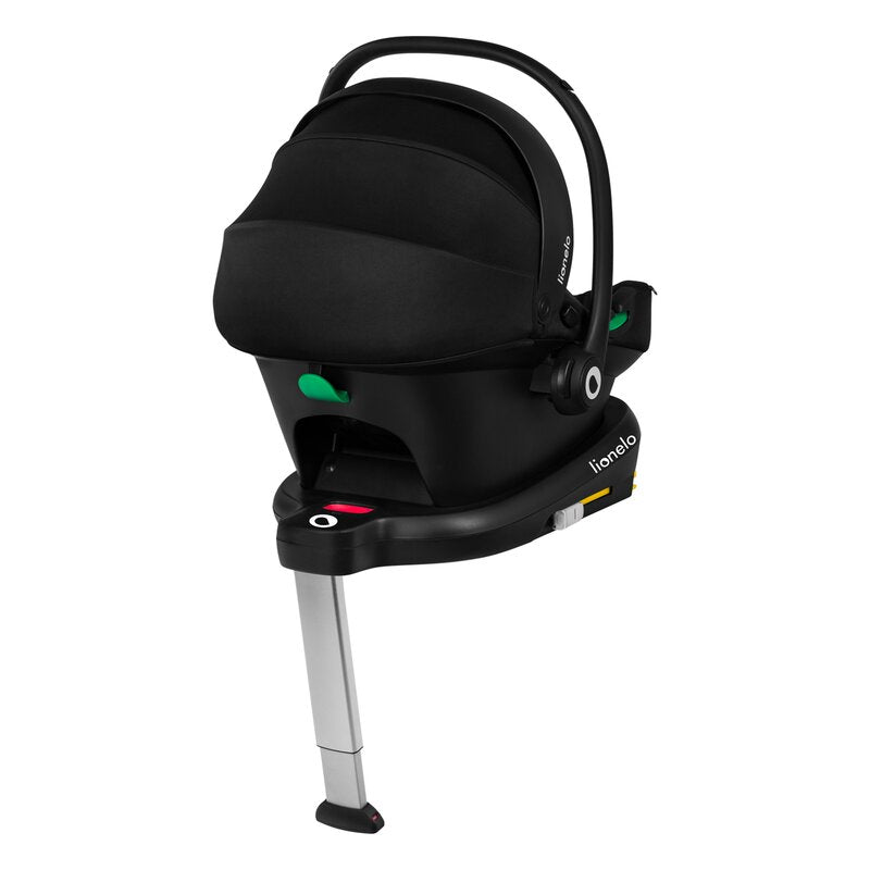 Scoica auto, Lionelo, i-Size Astrid, Include baza Isofix, 0-13 Kg, 40-87 cm, Cu maner si capotina reglabile, Cu protectie laterala avansata, Salteluta confortabila, Testat ADAC, Conform cu R129, Negru